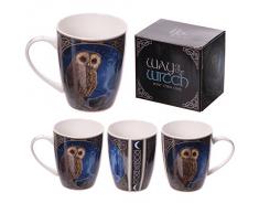 Puckator MULP32-Tazza con Design il percorso della strega, Design di Lisa Parker, in porcellana, colore: beige/marrone/blu