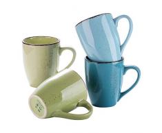 vancasso Navia Set di Tazze Mug Grande 4 unità in Gres Tazza di caffè Americana 350ml Collezione Natura