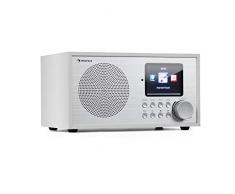 AUNA Silver Star - Radio Internet, Radio DAB per Casa, Mini, DAB, DAB+/FM, WiFi, Bluetooth, USB, AUX-In, Line Out, 8W RMS, Display HCC, Telecomando, Bianco