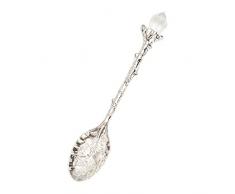 EIOLWJIEO Cucchiaino da caffè in lega di zinco per mescolare i cucchiaini da tè dellhotel riutilizzabili rossi, Argento