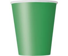 Unique Party 31856, Bicchieri di Carta, Verde, 266 ml, Confezione da 8