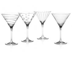 MIKASA Bicchieri da Brindisi Martini, 290 ml, 4 Pezzi Bicchieri da Martini Argento