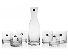 Bohemia Crystal Talla Servizio 6 Bicchieri/Una Brocca, Vetro, Trasparente, 7 Pezzi