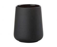 Zone Denmark Bicchiere per pulizia zanica, in porcellana, nero, 8 cm