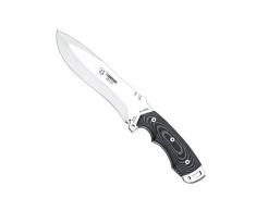 Cudeman Coltello 299-B-K Boina Verde Fodero di KYDEX, Lama di Acciaio Böhler N-695 di 18 cm, Impugnatura di micarta Nera di 13,5 cm per la Caccia, la Sopravvivenza e bushcraft + Portabottiglia