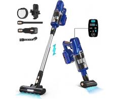 Aspirapolvere Senza Fili 33000Pa con Touch Screen LCD, Battimaterasso, Scopa Elettrica Senza Fili Potente 8 in 1, 55 minuti, batteria staccabile, Aspirapolvere portatile per tappeti, peli di animali