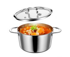 Lio SHAAR 3L Pentola Inox Acciaio 20 cm con Coperchio di Vetro, Adatta per Cucina elettrica a Gas in Ceramica a induzione, Lavabile in lavastoviglie, Adatto al Forno, Senza PFOA