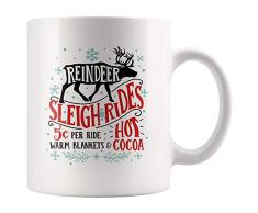 NA Renne traîneau promenades Noël Mug Cadeau pour Amateur de Noël, Renne Amant drôle de Noël Vibe Tasse de Café, Tasse de thé de Noël 11 oz