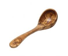 Cucchiaio, mestolo, in legno d’ulivo, circa 35 cm, con eleganti venature nel legno di ulivo