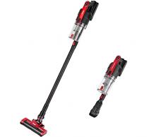 Venga! 2 in 1 Aspirapolvere senza fili, senza sacchetto, ricaricabile, con spazzola rotante e 2 accessori, Fino a 12 kPa, batteria agli ioni di litio da 2.000 mAh, rosso/nero, VG HVC 3000