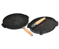 Professional Cooking PIASTRA GRILL DOPPIA TESTO BISTECCHIERA in POLVERE di PIETRA LAVICA cm.36
