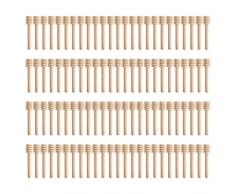 Basisago - Cucchiaio per miele, in legno, 8 cm, per erogare miele, mini marmellata, miele, miele e miele, 24/50/100 pezzi