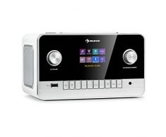 auna Connect 150 MKII 2.1 Internet radio - Radio WLAN intelligente con altoparlanti a banda larga, web radio Bluetooth ricezione DAB/DAB+/FM, display TFT da 2,8, controllo da app, bianco