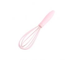 Frullatore per uova Utensili da cucina rotativi in silicone per uova frusta per uova Strumento per la cottura di uova Manico in legno Crema Burro Frusta (ros