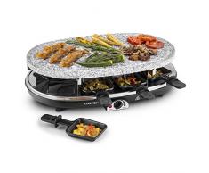 Klarstein All-U-Can Grill 4-in-1 (1500 Watt, pentolini e piastre antiaderenti, intercambiabili, piastra in pietra, pesce, carne, formaggio, crepes) - nero