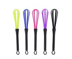 5 pezzi di plastica frusta a palloncino miscela per colorare capelli parrucchiere frullatore in plastica agitatore per cucina o tinture per capelli