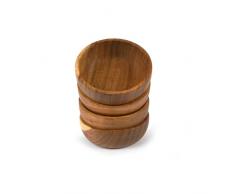 Samhita - Ciotola piccola in legno di acacia per noci, caramelle, antipasti, snack, olive e salse, elementi decorativi da pranzo e per la cucina, set da 4 (10,2 x 10,2 x 3,8 cm)