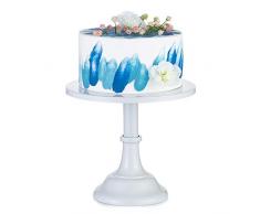 Alzata per Torta da 25cm Alzata per Torte Rotonda Cupcake Stand in Metallo, Piedistallo per Torta in Metallo, Vassoio per Snack, Centrotavola per Forniture da Forno