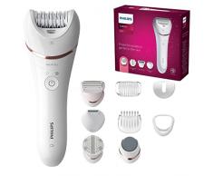 Philips Serie 8000 Epilatore, Wet and Dry Cordless Hair Removal e Skin Care System, per gambe, corpo con 9 accessori tra cui testa rasoio e pedicure Foot File - BRE740/11
