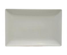 Unbranded 7069033 - Servizio da 6 piatti rettangolari in grès, 30 x 20 x 2,5 cm, colore: panna