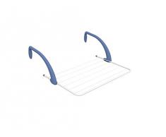 GIMI Brezza 60 Stendibiancheria da Balcone, Stendino Estensibile, Spazio di Stenditura 5 m, Acciaio/Resina, Bianco, 69 x 54 x 28 cm