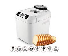 D&F Macchina per Il Pane Avvio Programmabile con 12 Programmi Automatici 13 Ore di Ritardo Timer Senza Glutine Ideale per Pane e Dolci
