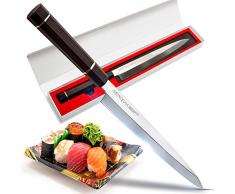 Seiryuuu Coltello Yanagiba Serie Pro Sashimi - Coltello Giapponese da Sushi, Lama 280 mm in Acciaio Damasco - Coltello Affilato per Sfilettare Pesce, Salmone – Coltello Professionale