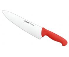 Arcos Serie 2900, Coltello da Chef Coltello da Cucina, Lama Acciaio Inossidabile NITRUM 250 mm, Manico Polipropilene, Colore Rosso