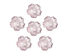 Ciotola da dessert a forma di fiore di ciliegio rosa, mini ciotola di cristallo, piccola ciotola di vetro, porta bustine di tè, ciotola per immersione, piatto snack con salsa di soia, set di 6