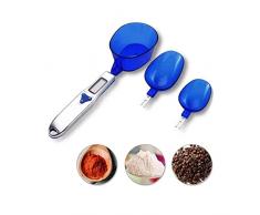Portatile accurato elettronico digitale tazza cucchiaio scala peso 500/0.1g bilance da cucina strumento di misura blu misura latte tè farina farina spezie medicina misura per la cucina domestica