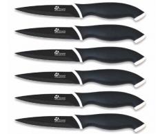 Pradel Excellence CC006N 6 Coltelli da bistecca lame antiaderenti acciaio inox nero