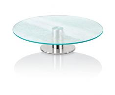 COM-FOUR® Alzata per torta girevole Ø 30 cm - Alzata per torta con piano in vetro - Alzata per torta per modellare e servire torte e crostate (1x - bicchiere di cincillà)