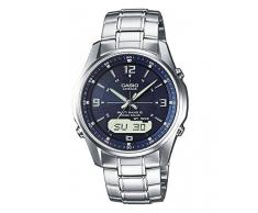Casio WAVE CEPTOR Orologio con Ricezione Segnale Radio e Funzione Solare, Vetro Zaffiro, Robusta Cassa, Azzurro, Analogico - Digitale, Uomo con Cinturino in Acciaio Inox Massiccio, LCW-M100DSE-2AER