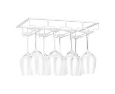 FOMANSH Porta Bicchieri da Vino con 4 Binari-Supporto per Calici Metallo Mantieni i Bicchieri Asciutti Sospeso Sotto Mobile con Viti per Bar Cucina