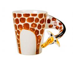 Giraffa Tazza Da Caffè Ceramica Realizzata a mano 8 Oz (23,6 cl) Colore Arancione (10cm x 8cm)