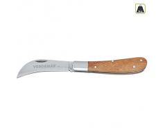 Coltello multiuso e per innesti con lama a roncola e manico in legno