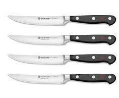 WÜSTHOF Classic Set di 4 coltelli da bistecca 12 cm, nero
