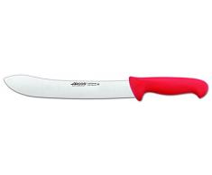Arcos Serie 2900 - Coltello Scannare Coltello Macellaio Coltello Bistecca - Lama Acciaio Inossidabile Nitrum 250 mm - Manico Polipropilene Colore Rosso