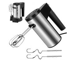 Czemo Sbattitore Elettrico, 450W Frullino Elettrico a Mano da 5 Velocità e Turbo Boost con 2 Ganci Impastatori e 2 Fruste in Acciaio Inox, Set di Frusta Elettrica Cucina