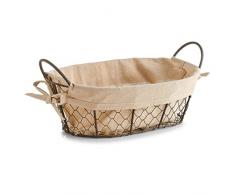 Zeller 18091 Cestino per Il Pane Countrystyle, con Maniglie, Metallo, Beige, 30x21x11 cm
