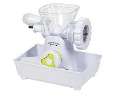 Bakaji Tritacarne Manuale Trita Verdure Carne a Manovella Macinacarne in Plastica con Disco Carne in Metallo e Vassoio di Raccolta Accessori Cucina Colroe Bianco Verde