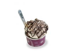 MAQA 42 pz Coppe gelato e dessert 90, 135, 200 ml, Coppette gelato carta, ciotole usa e getta rotonde 95 ML/Vintage viola