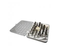 DeBuyer 2114.10, Set di 35 beccucci per sac Ã Poche con Adattatore, in Acciaio Inox