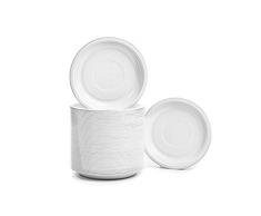 CONTITAL Piatti Monouso Dessert in Alluminio - laccato bianco, tondi - 50 pezzi - Ideali per picnic, barbecue, feste, pranzi e cene