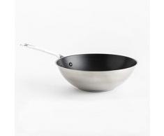 KitchenAid Stainless Steel Padella Wok Antiaderente in Acciaio Inox, Adatto a Tutti i Tipi di Fornelli, Induzione, Forno e Lavastoviglie, 28 cm, Argento