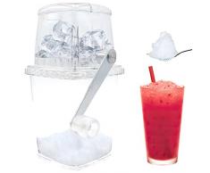 Tritaghiaccio Manuale Lame in Acciaio Inox Vaschetta 1.25 Litri Coperchio di Sicurezza Piedi Anti-Scivolo Trita Ghiaccio Portatile da Bar Rapidamente ideale Dessert, Cocktail, Caffè, Tè (Trasparente)