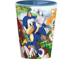 Little Flight Sonic Pappa Scuola, Pappa Mare Tazza Scuola Super Mario,Bicchiere PLASTICA Riutilizzabile Rigida Sonic (1 Bicchiere in PLASTICA Rigida)
