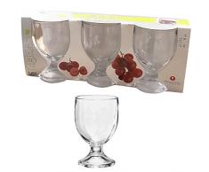 Confezione 3 Bicchieri Calici vetro trasparente 17,5cl BORGONOVO Mughetto per Acqua limonata cocktail vino ristorante bar