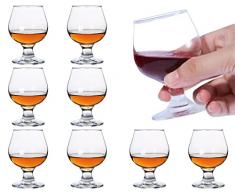 Bicchieri da shot da 100 ml, set di 8 graziosi bicchieri da brandy cognac, trasparenti da shot, mini bicchiere da brandy