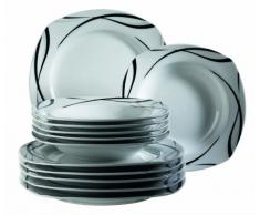 Domestic Oslo 920673 Servizio da tavolo in porcellana 12 pezzi con 6 piatti piani e fondi
